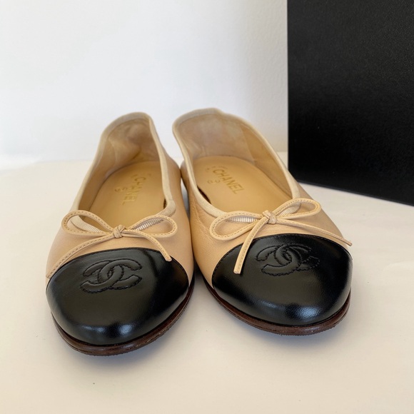 Chanel Ballerina flats beige cap toe flats shoes - Picture 11 of 11